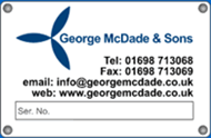 George McDade and Sons - the Badge indicates a quality job